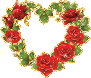 Gif animé coeur roses